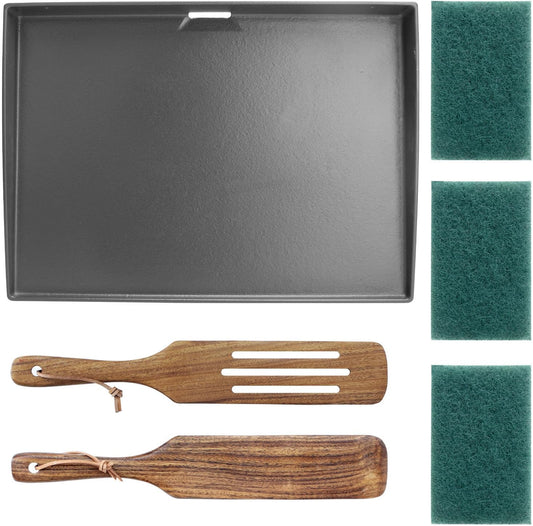 Flat Top Grill Griddle with Accessories Kit for Blackstone 22 Inch Table Top Griddle, Heavy Duty Cast Iron, Compatible with Camping and Outdoor Cooking