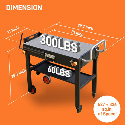 Outdoor Grill Table - Grill Cart Solid and Sturdy, Blackstone Griddle Stand for 17"/22" Griddle, Ninja Grill Stand Large Space, Pizza Oven Stand with Paper Towel Holder, for Tailgating, Camping, RV
