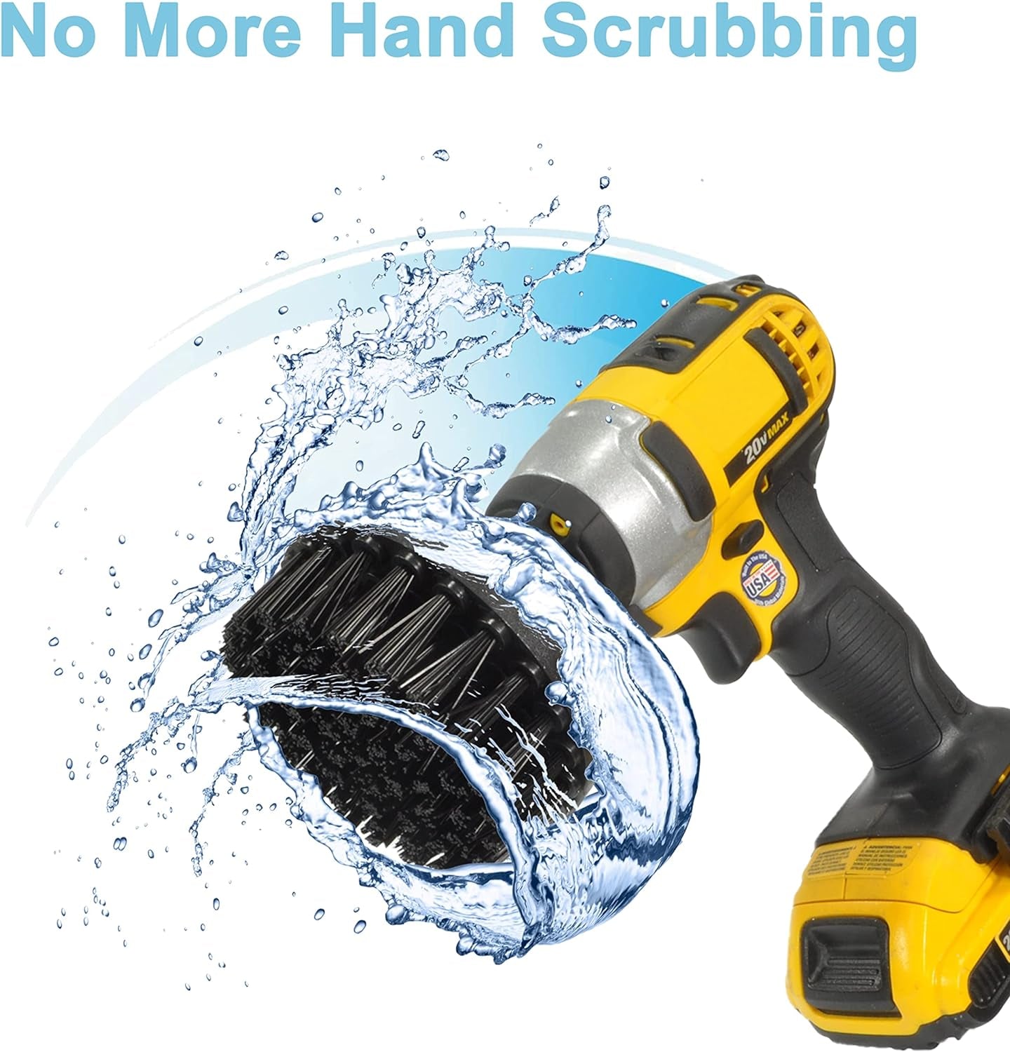 Drill Brush Attachment - Scrub Brush for Drill - Grill Brush Set - Power Scrubber Brush Kit - Heavy Duty - Smokers - Grills - Concrete - Brick - Household Cleaning - Black - Ultra Stiff