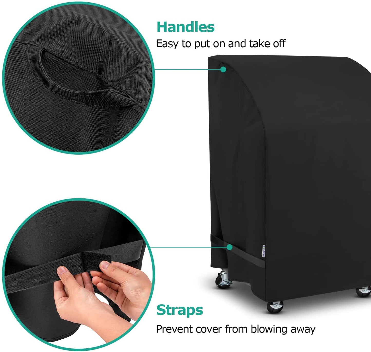 Sunpatio 2 Burner Gas Grill Cover 32 Inch, Heavy Duty Waterproof Small BBQ Grilling Cover, Compatible for Weber Char-Broil Nexgrill and More Grills with Collapsed Side Tables, All Weather Protection