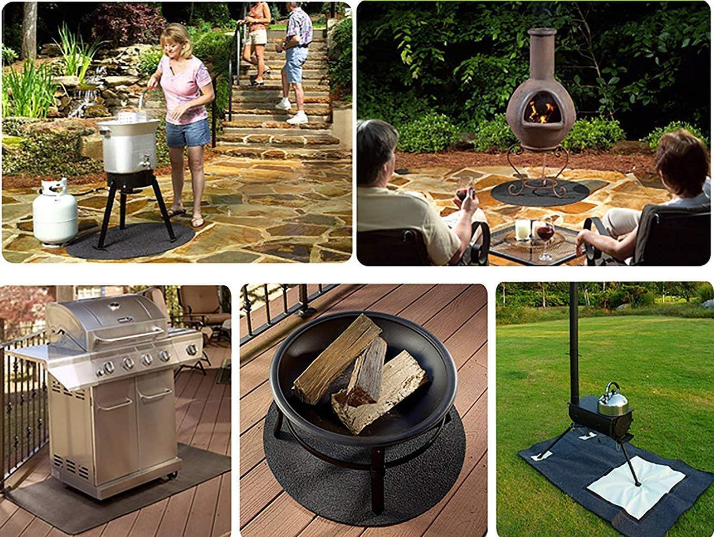 36 X 50 Inches under the Grill Protective Deck and Patio Mat, under Grill Floor Mats to Protect Deck, BBQ Mat for under BBQ, Absorbent Oil Pad Protector for Deck & Patio