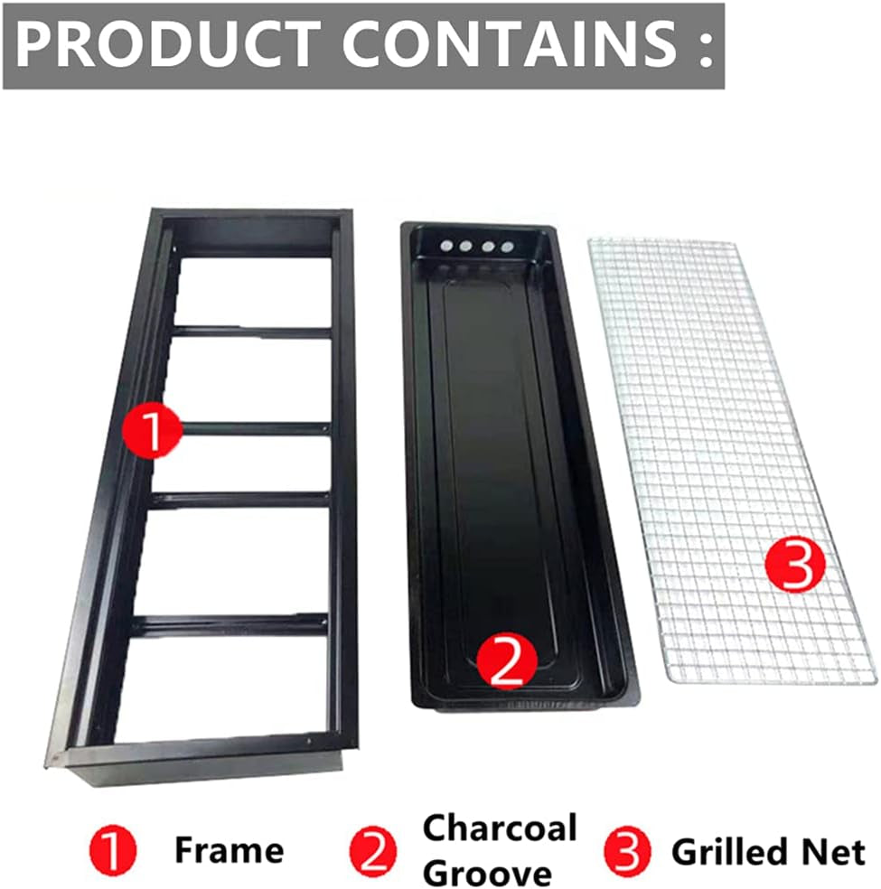 Portable Charcoal Grill Outdoor Grill with Handle Foldable BBQ Grill for Picnic Beach Terrace Backyard Barbecue(Large)