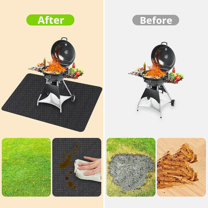Mckuk 70 X 48 Inch under Grill Mats for Outdoor Grill, Easy to Clean Reusable Grill Mat for Deck, Double-Sided Fire Resistant,Water Resistant and Oil Proof, Fit for Indoor Fireplace Mat Fire Pit Mat