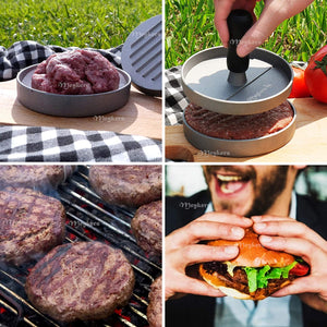 Meykers Burger Press 100 Patty Papers Set | Non-Stick Hamburger Mold with Free Wax Patty Paper Sheets | Meat Beef Cheese Veggie Burger Maker for Grill Griddle BBQ Barbecue | BPA Free