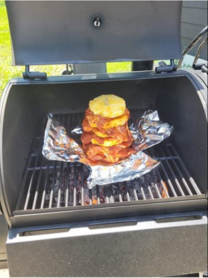 Upgraded Vertical Skewer Turkey Fryer Stand Kit, BBQ Turkey Fryer Accessories Poultry Turkey Hanger Chicken Rack for Grill Meat Spit Stainless Steel (With 1 Base,3 Skewers, and 2 Chicken Hangers)