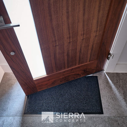 Sierra Concepts Front Door Mat Welcome Mats 2-Pack - Entryway Mats for Shoe Scraper, Ideal for inside outside Home High Traffic Area, Steel Gray 30 Inch X 17 Inch