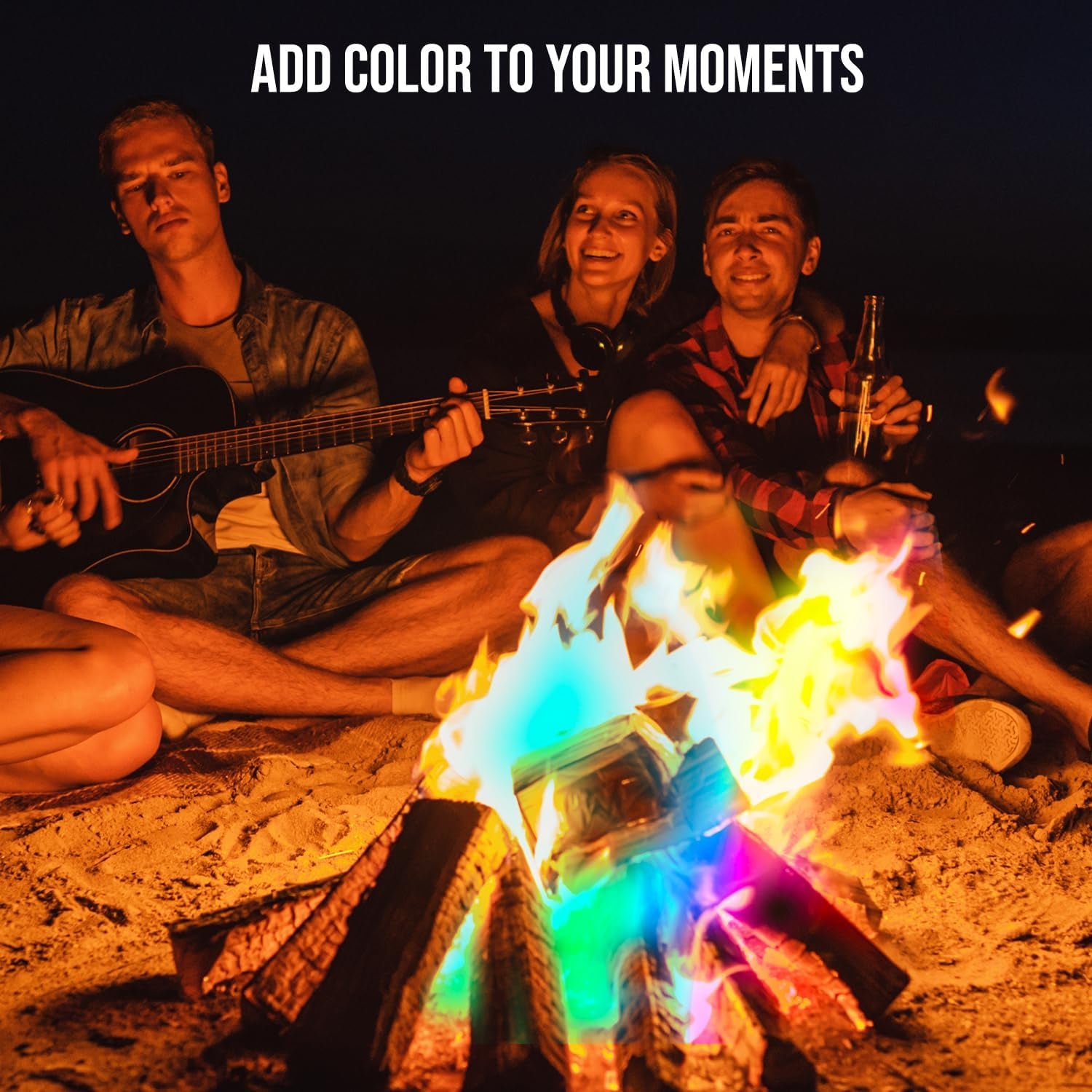 Fire Dazzle Fire Color Changing Packets - Fire Color Packets for Fire Pit, Campfires, Outdoor Fireplaces - 25 Pack Color Fire Packets, Camping Accessories for Kids and Adults