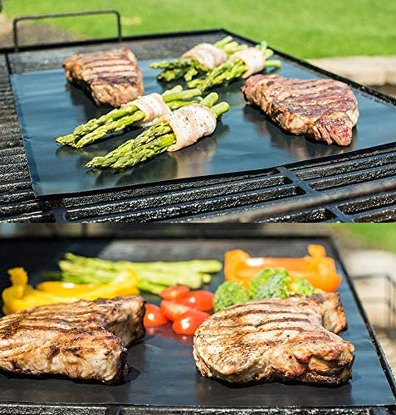 Grill Mat Set of 6 - Non-Stick BBQ Outdoor Grill & Baking Mats - Reusable and Easy to Clean - Works on Gas, Charcoal, Electric Grill and More - 15.75 X 13 Inch
