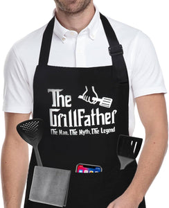 Funny Aprons for Men Customized Funny Gifts for Men, Cooking Grilling BBQ Chef Apron, Gifts for Husband, Dad