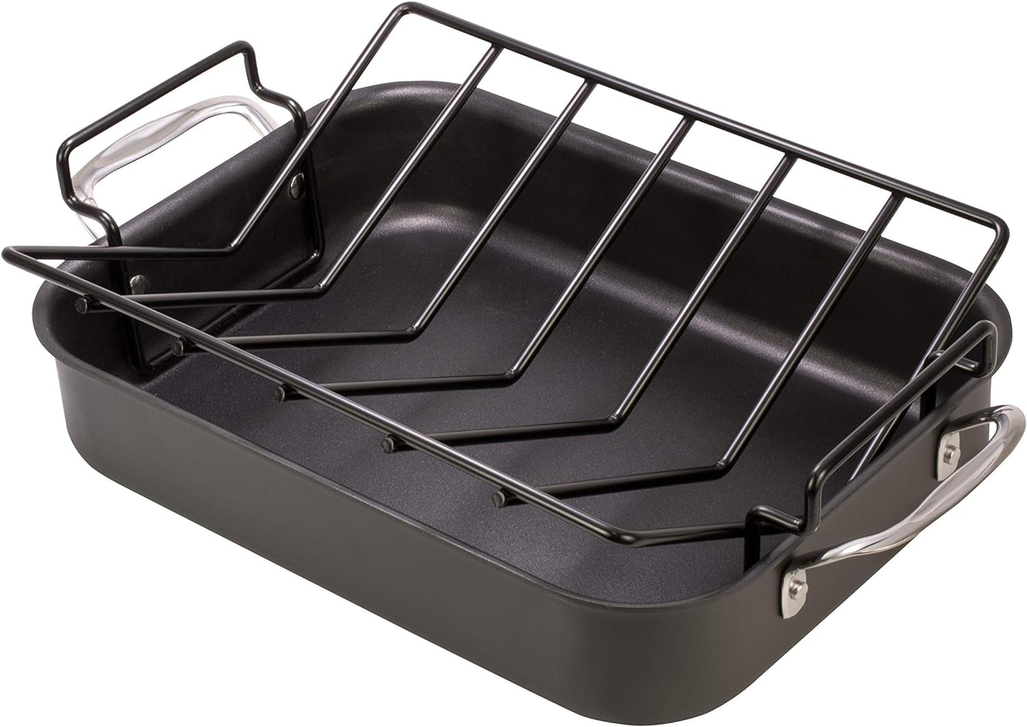 HIC Kitchen Roasting Pro V-Shaped Baking Rack - Premium Heavyweight Non-Stick Steel Wire, 16 X 10.25 Inches - Ideal for All-Over Browning, Oven Safe to 500°F