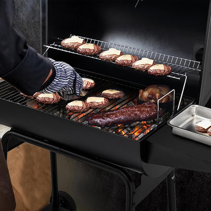 Royal Gourmet CC1830 30 Barrel Charcoal Grill with Side Table, 627 Square Inches, Outdoor Backyard, Patio and Parties, Black