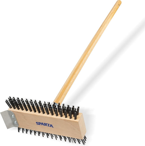 Image of 4002600 Stainless Steel Grill Brush, Grill Scraper with Long Handle for Commercial Cleaning, Kitchens, Restaurants, Bathrooms, 30 Inches, Brown