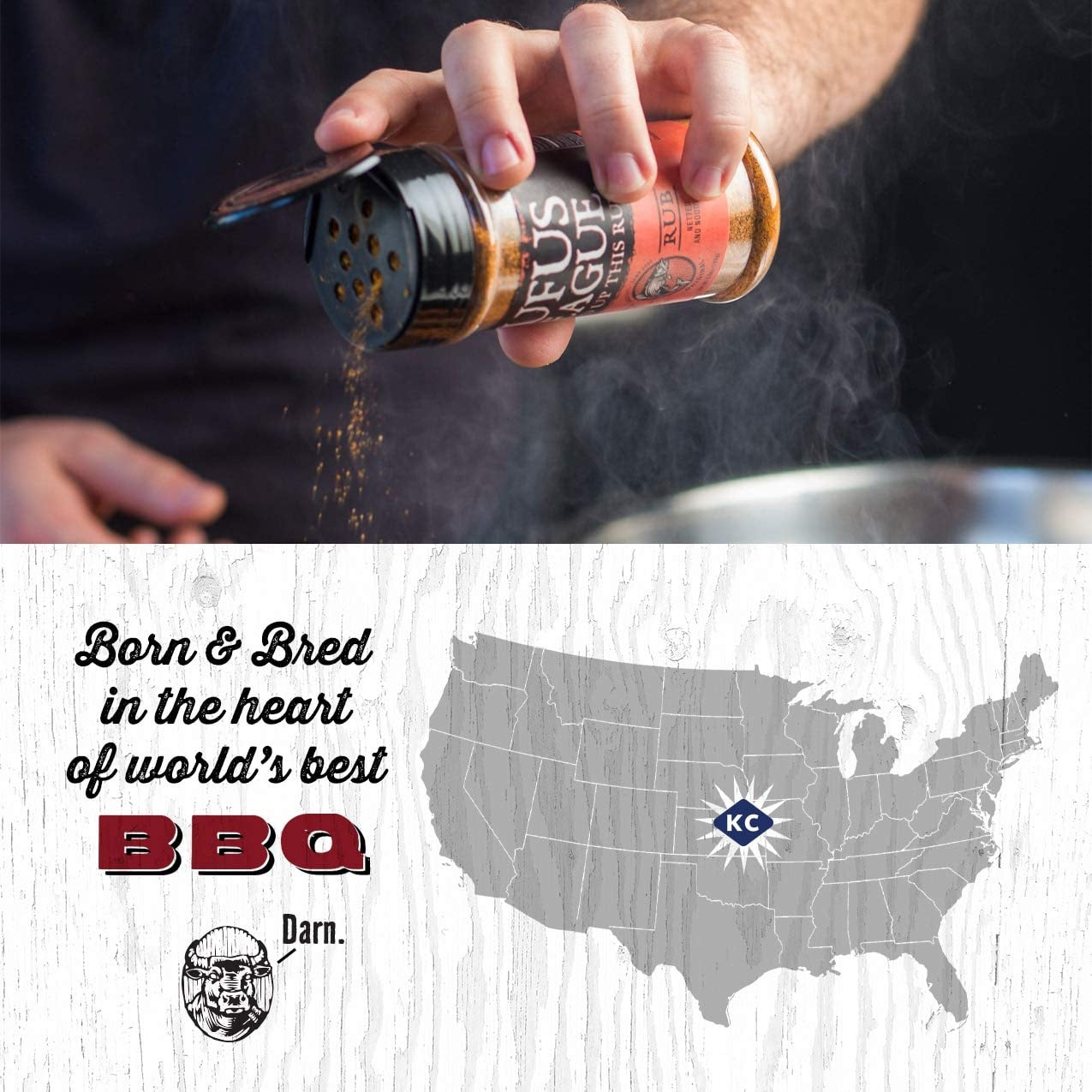 Rufus Teague - Fish Rub - Premium BBQ Rub - 6.8Oz Bottles - 6 Pack