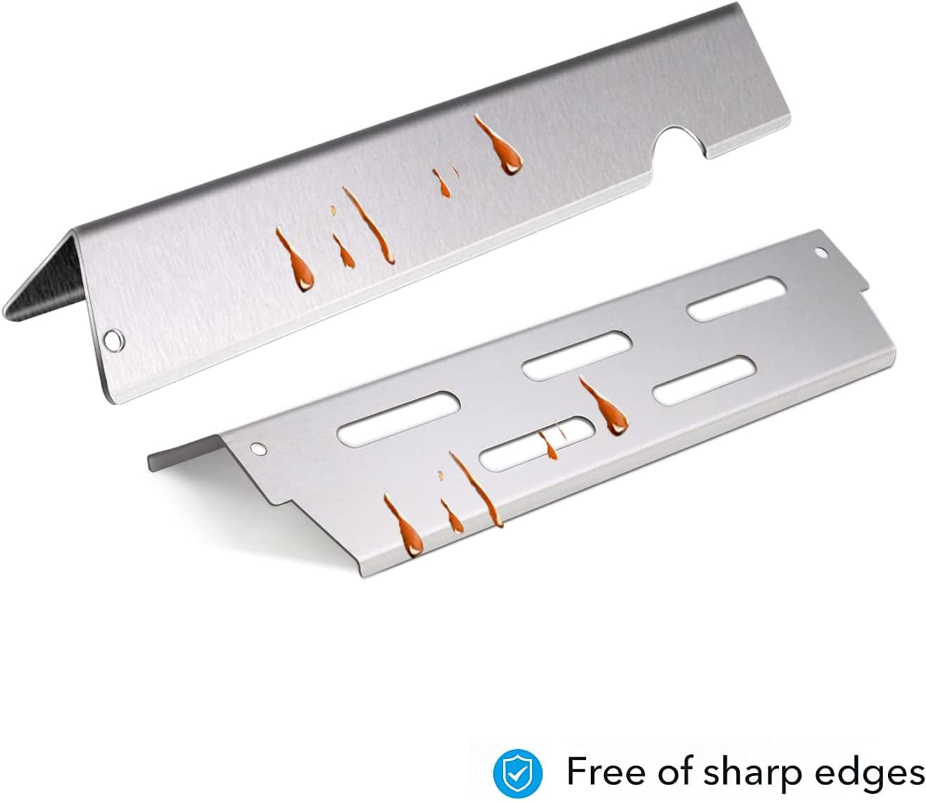 Grill Flavorizer Bars Heat Deflectors Gas Grill Replacement for Weber 66041, 66033, 66796, Weber Genesis II E-410, S-410, Genesis II LX E-440, S-440, Stainless Steel Grill Parts 17 Inch
