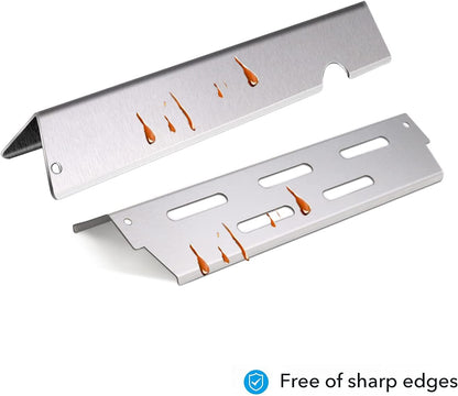 Grill Flavorizer Bars Heat Deflectors Gas Grill Replacement for Weber 66041, 66033, 66796, Weber Genesis II E-410, S-410, Genesis II LX E-440, S-440, Stainless Steel Grill Parts 17 Inch