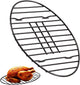 Oval Roasting Rack with Integrated Feet, Non-Stick Coating, Baking Rack Easy to Clean for Cooking, Roasting, Drying, Grilling 12×8.5 Inches Black