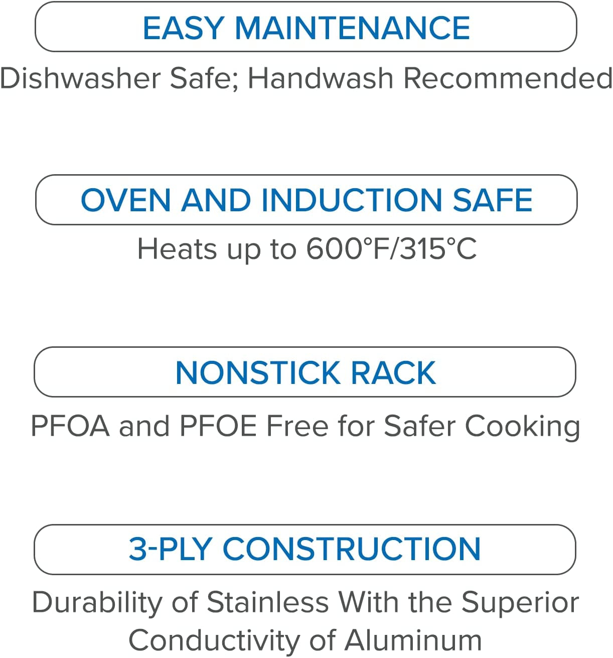 Viking Culinary 3-Ply Stainless Steel Roasting Pan, Includes a Nonstick Rack, Dishwasher, Oven Safe, Works on All Cooktops Including Induction