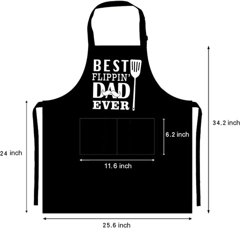 Image of Funny Aprons for Men with Pockets, Dad Grilling Aprons, Grill Aprons for Men, Birthday Gifts for Husband, BBQ Apron