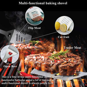 Grill Accessories Kit 10 Pieces with a Utensils Holder, Stainless Steel Handle Assemble with Baklite Make It No Melting No Coming off and Heat Resistant, Grilling BBQ Griddle Accessories