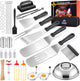 138PCS Griddle Accessories Kit,Grill Accessories for Blackstone Flat Top Set and Camp Chef,Grill Spatula,Scraper,Griddle Cleaning Kit Carry Bag for Hibachi Grill, Men Outdoor BBQ with Meat Injector