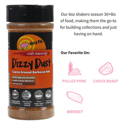 Dizzy Dust All-Purpose BBQ Seasonings - Dizzy Dust Coarse Grind (8Oz. Shaker)