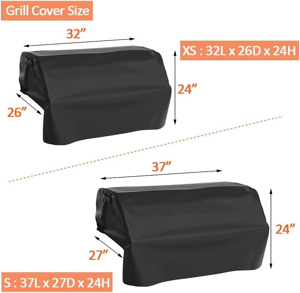 32 Inch Grill Hood Cover Island BBQ Built-In Grill Top Cover  Heavy Duty Waterproof Barbecue Gas Grill Cover Island Grill Head Cover, Fits Most Grills