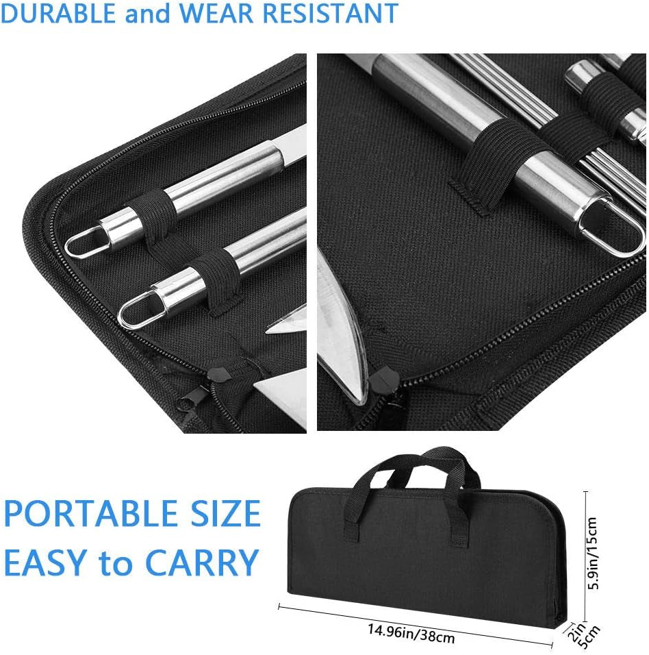 18Pcs BBQ Grill Accessories Set, Multifunctional Stainless Steel Barbecue Tools Set in Case for Outdoor Picnic, Camping, Smoking, Grilling