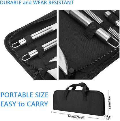 18Pcs BBQ Grill Accessories Set, Multifunctional Stainless Steel Barbecue Tools Set in Case for Outdoor Picnic, Camping, Smoking, Grilling