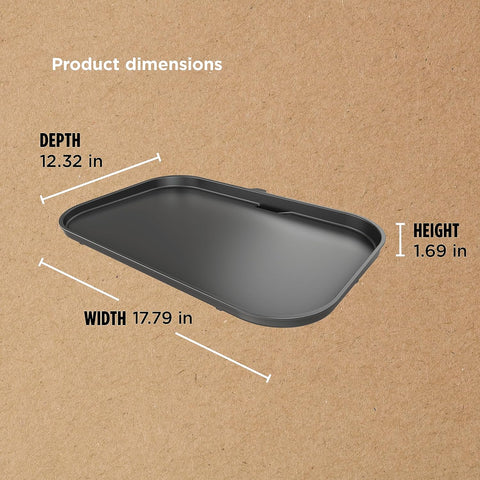 Image of XSKGRIDLXL Woodfire Premium Griddle Plate, Compatible with OG800 and OG900 Series, Direct, Edge-To-Edge Heat, Ceramic, Nonstick, Precise Heat Control, 17.87'' X 12.35'', Black