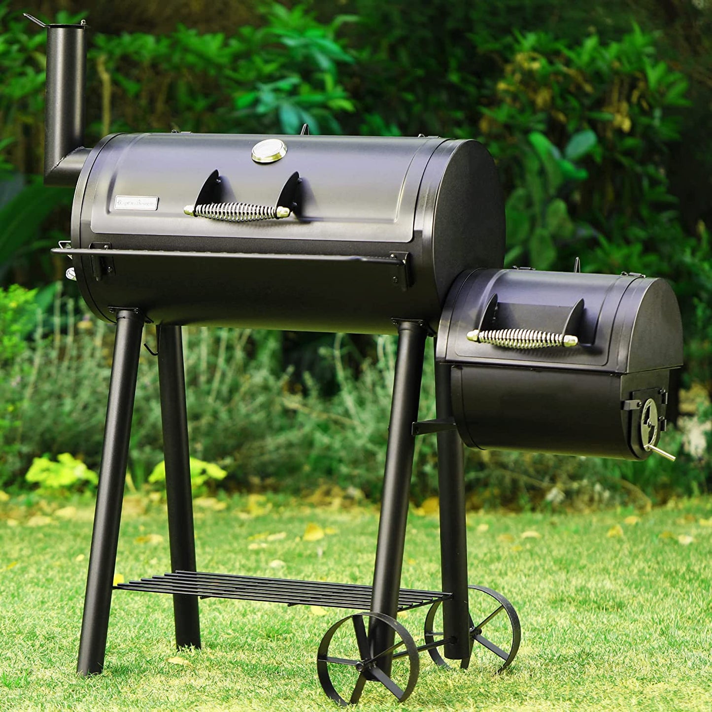Captiva Designs Charcoal Grill with Offset Smoker, All Metal Steel Made Outdoor Smoker, 512 Sq.In Cooking Area, Best Combo for Outdoor Garden Patio and Backyard Cooking