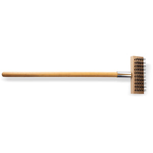Wood Oven Grill Brush & Scraper with Handle, 30 Inches, Natural