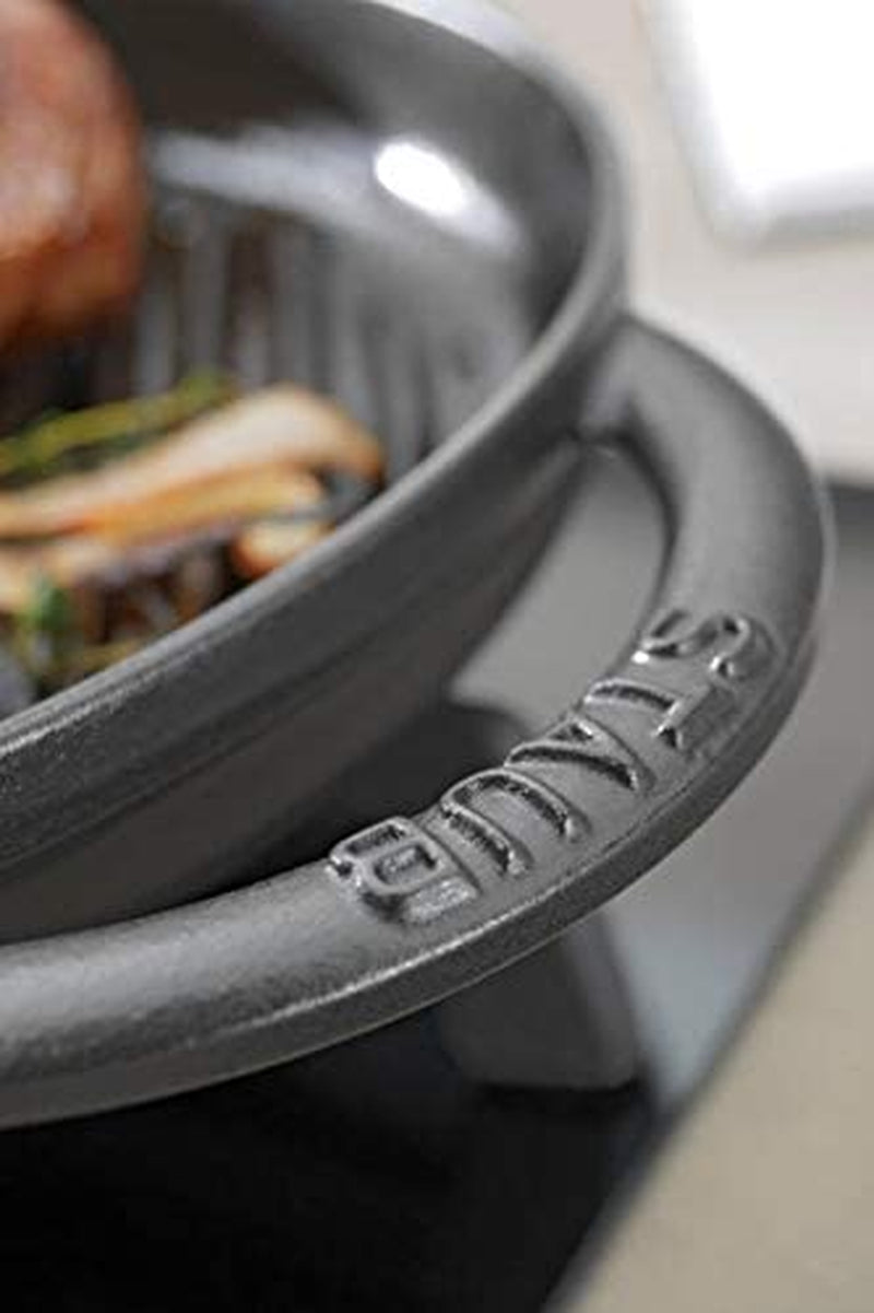 Cast Iron 10-Inch Pure Grill - Black Matte, Made in France