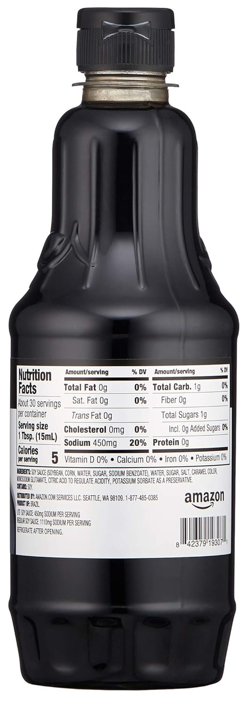 Amazon Brand - Happy Belly Low Sodium Soy Sauce, 15 Fl Oz (Pack of 1)