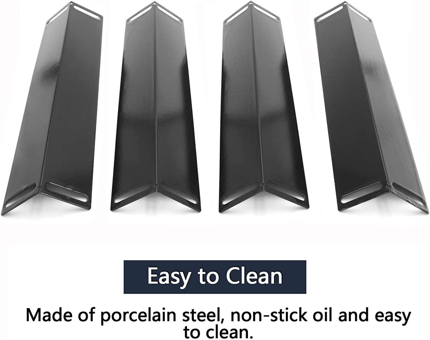 16 1/2 Inch Porcelain Steel Heat Plate Shield Heat Tent, Burner Cover, Vaporizor Bar, and Flavorizer Bar Replacement for BBQ Grillware, Uniflame, Charbroil, Grill Chef Grills, PPB151 (4-Pack)