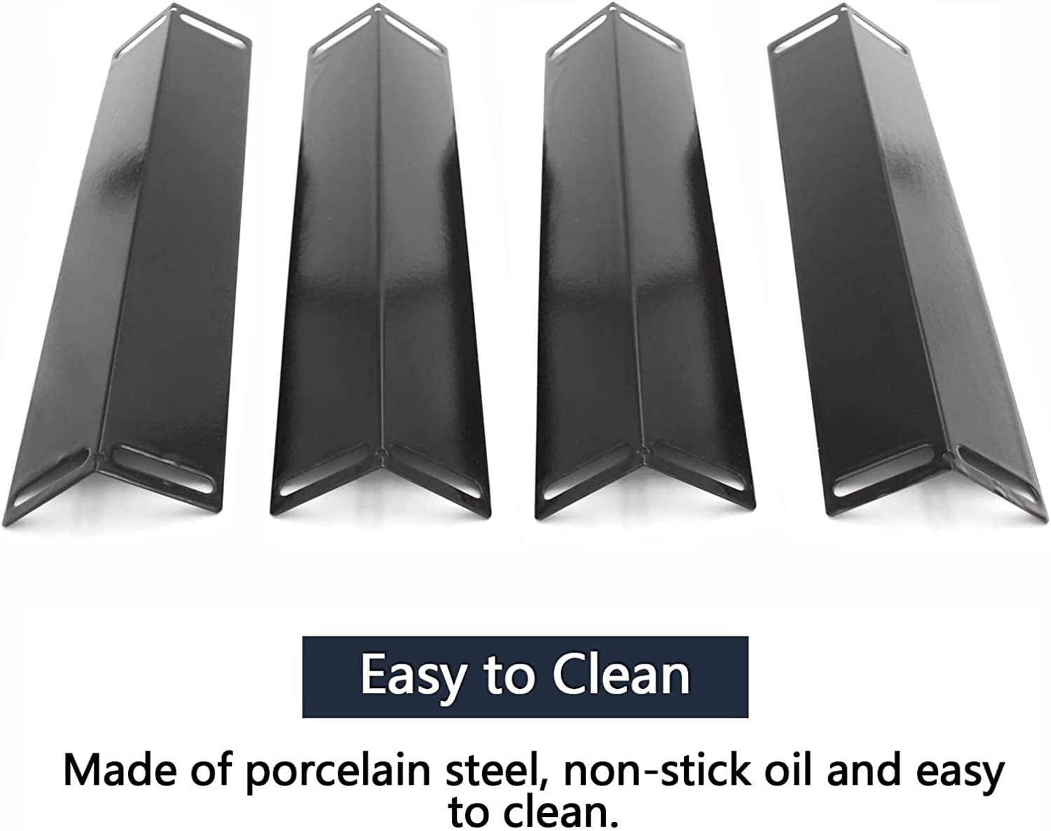 16 1/2 Inch Porcelain Steel Heat Plate Shield Heat Tent, Burner Cover, Vaporizor Bar, and Flavorizer Bar Replacement for BBQ Grillware, Uniflame, Charbroil, Grill Chef Grills, PPB151 (4-Pack)