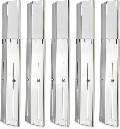 Universal Grill Heat Plates Heat Tents Heat Shields for Gas Grill, Adjustable Barbecue BBQ Grill Flame Tamers Burner Covers Heat Deflectors, Stainless Steel Gas Grill Replacement Parts, 5-Pack