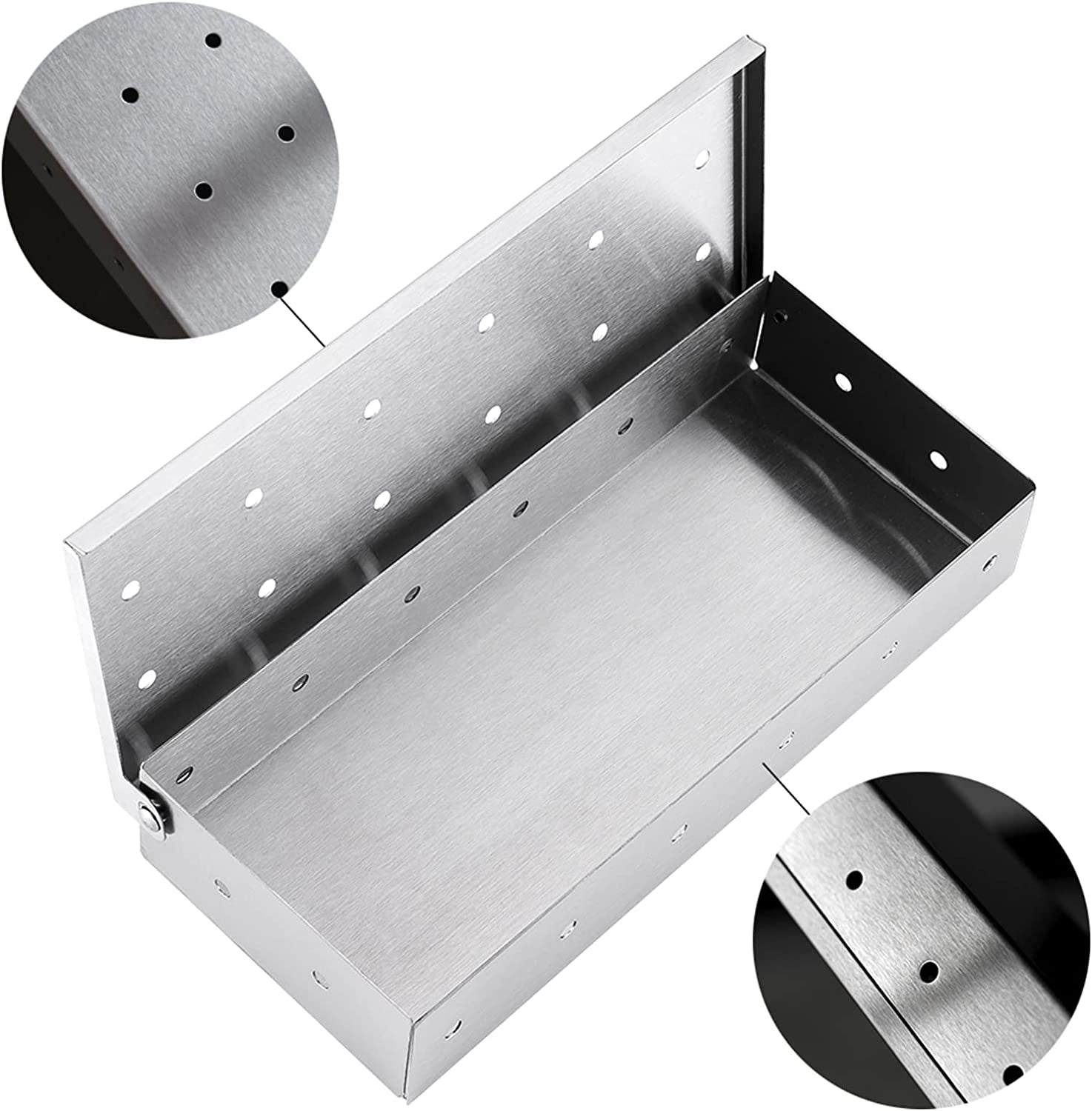 UIRIO Smoker Box for Gas Grilling - Wood Chip Smoker Box for Charcoal Grill - Enhance Grilling Flavors for BBQ Enthusiasts