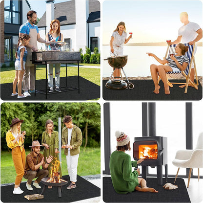 Mckuk 70 X 48 Inch under Grill Mats for Outdoor Grill, Easy to Clean Reusable Grill Mat for Deck, Double-Sided Fire Resistant,Water Resistant and Oil Proof, Fit for Indoor Fireplace Mat Fire Pit Mat