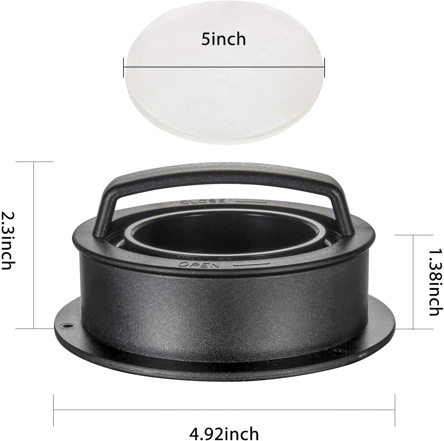 TAOUNOA Hamburger Press Patty Maker, 3 in 1 Non-Stick Burger Press with 100 Pcs Wax Paper for Making Delicious Burgers, Perfect Shaped Patties for Grilling and Cooking