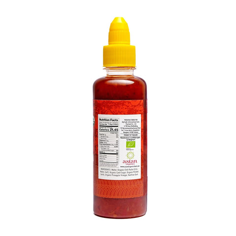 Image of Asian Organics USDA Organic Sweet Chili Sauce; Made with Only 100% Organic Ingredients Grown in Thailand from Local Farmers; Chemical Free, Non-Gmo, Gluten Free, No Preservatives; 9.47Oz/280Ml Bottle