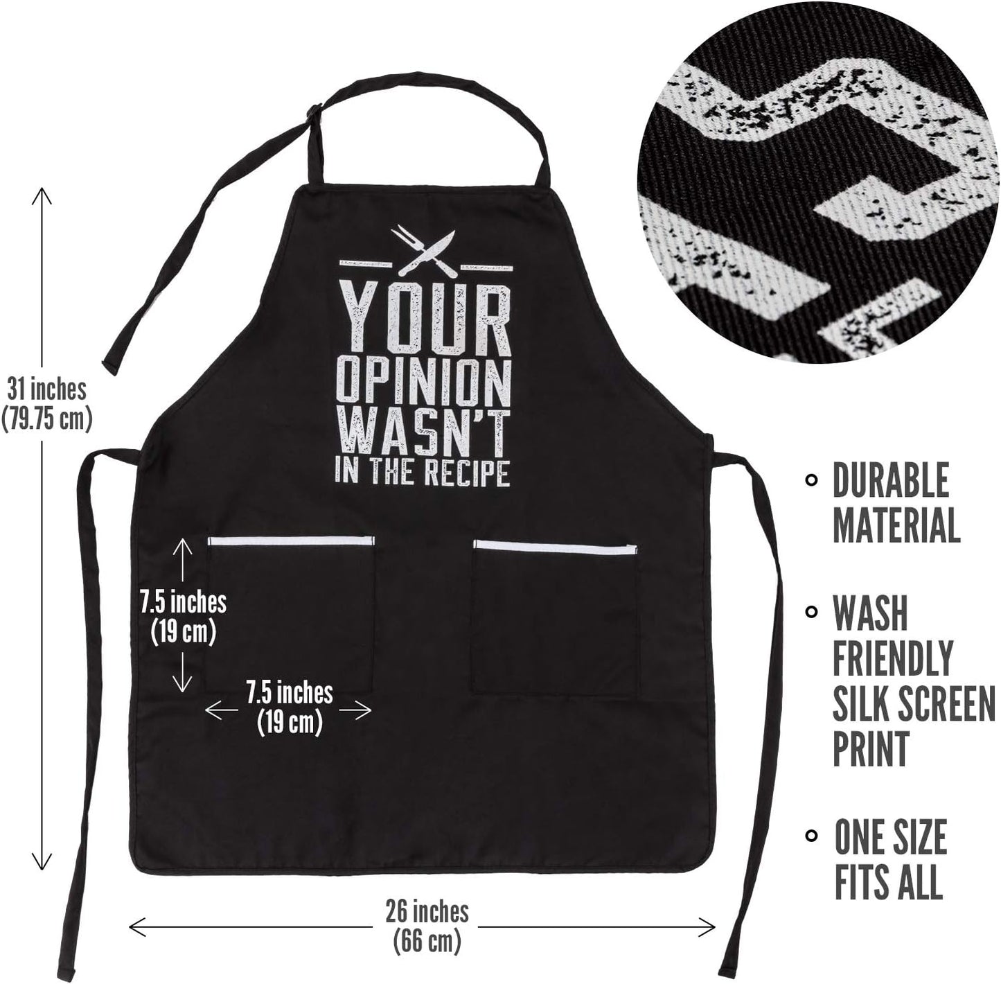 Funny Apron for Women and Men - Adjustable Chef Apron for Grilling, Cooking, BBQ