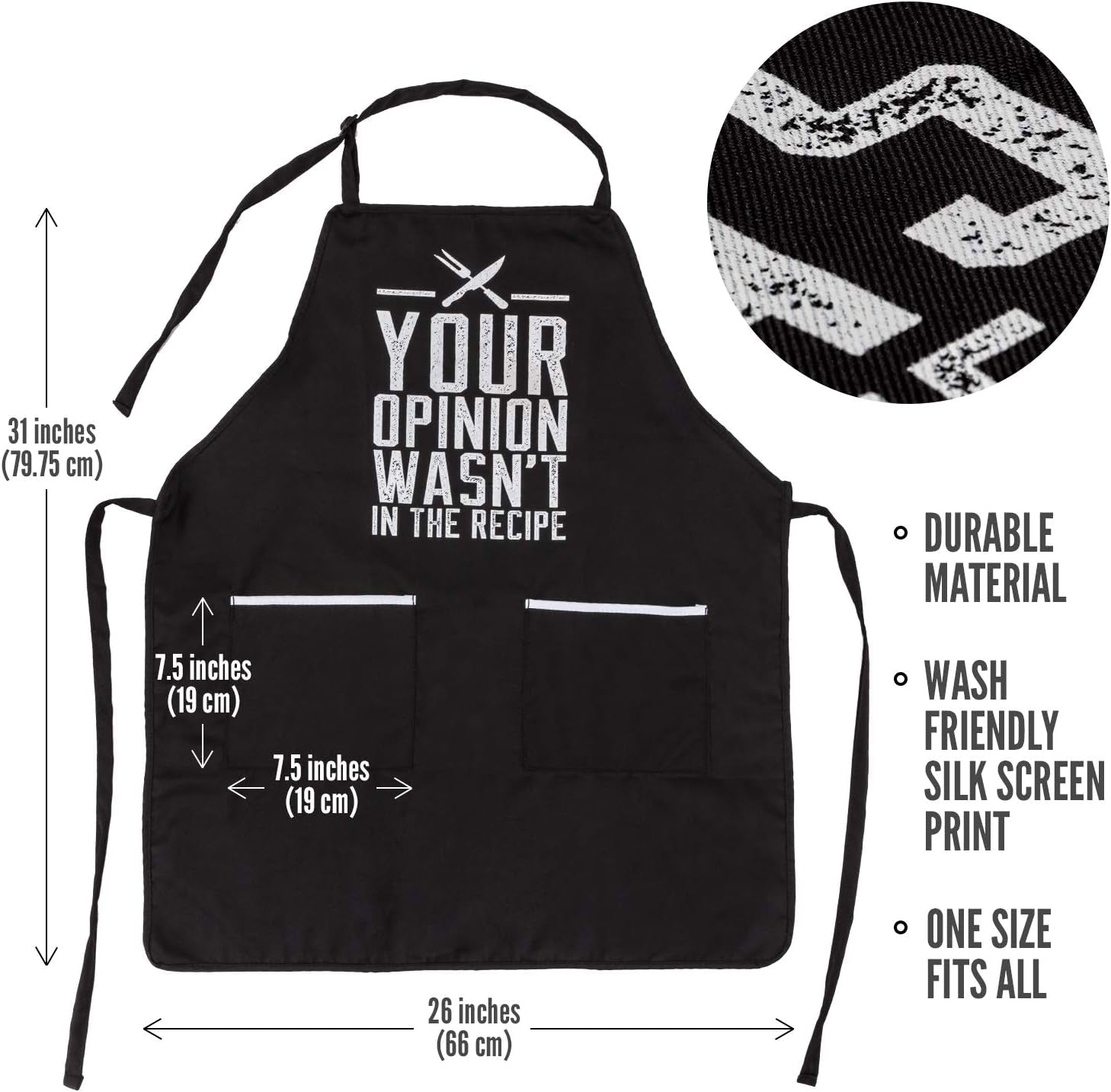 Funny Apron for Women and Men - Adjustable Chef Apron for Grilling, Cooking, BBQ