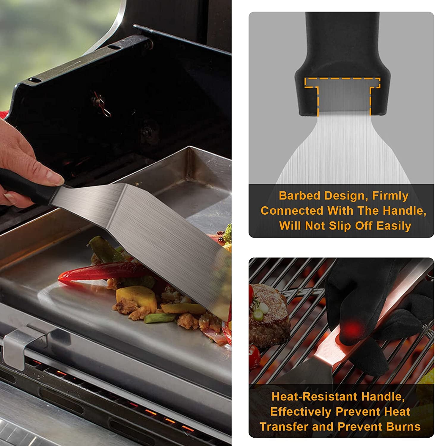 Griddle Accessories,15 Pcs Flat Top Grill Accessories Kit for Blackstone and Camp,Stainless Steel BBQ Accessories with Spatula, Basting Cover,Tongs,Egg Mold & Carry Bag for Outdoor BBQ Teppanyaki