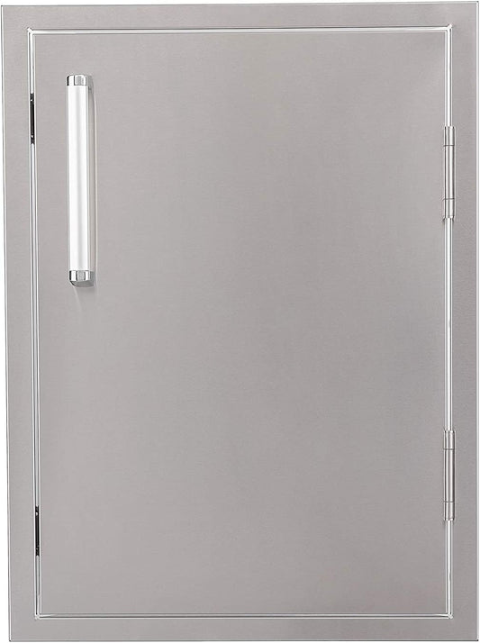 Bonfire Outdoor Kitchen BBQ Access Door,17 X24 Inch,304 Stainless Steel Single Vertical Door for Grilling Station or BBQ Island,Silver,17X24″ Vertical,None