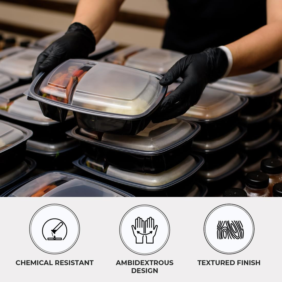 Forpro Disposable Nitrile Gloves, Chemical Resistant, Powder-Free, Latex-Free, Non-Sterile, Food Safe, 4 Mil, Black, X-Large, 100-Count