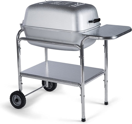 PK Grills PKO-SCAX-X Charcoal BBQ Grill and Smoker Combo, Regular, Silver