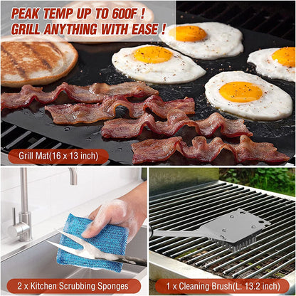 Grill Tools, BBQ Accessories, Grill Accessories, Grill Set for Outdoor Grill, Grill Utensils Stainless Steel Grilling Tools Grill Kit, 122PCS Grilling Gifts for Men Women Christmas