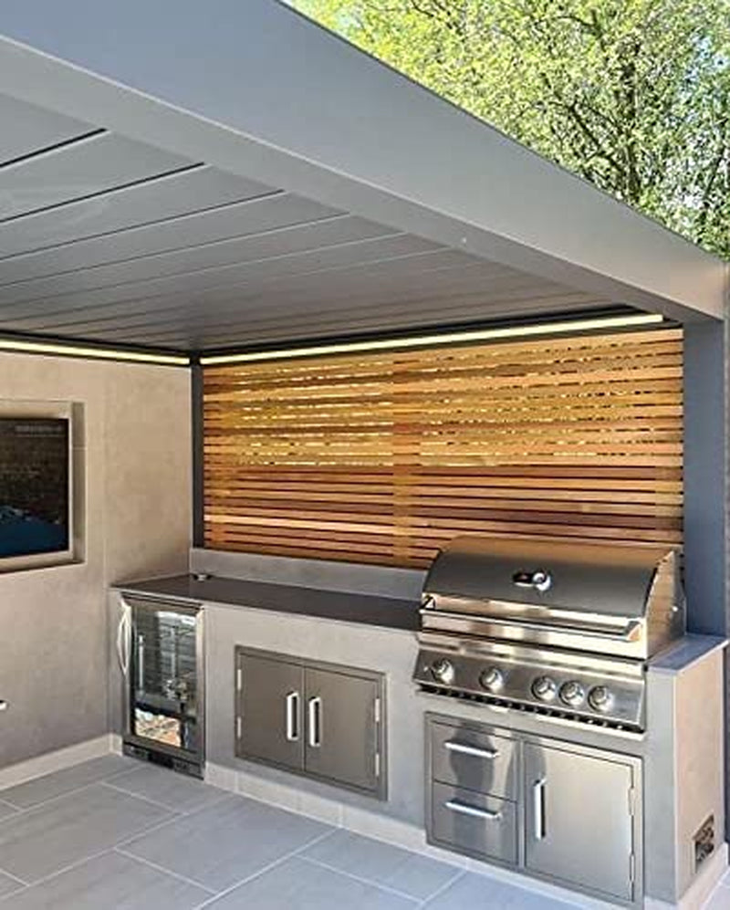 Outdoor Kitchen Double Access Doors,33X22 Inch BBQ Grill Doors,Full 304 Stainless Steel Cabinet ,Silver (CBADD-NEW-S)