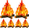 3D Decorative Cardboard Campfire Centerpiece Artificial Fire Fake Flame Paper Party Decorative Flame Torch (Gold Orange)