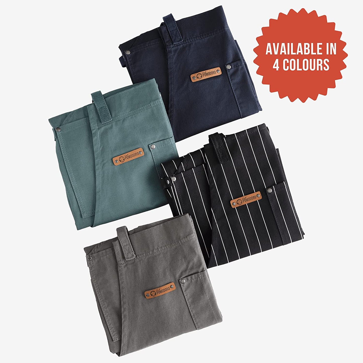 Chef Apron for Men and Women - Kitchen Apron with Pockets & Adjustable Neck Straps - Cooking Apron 100% Cotton